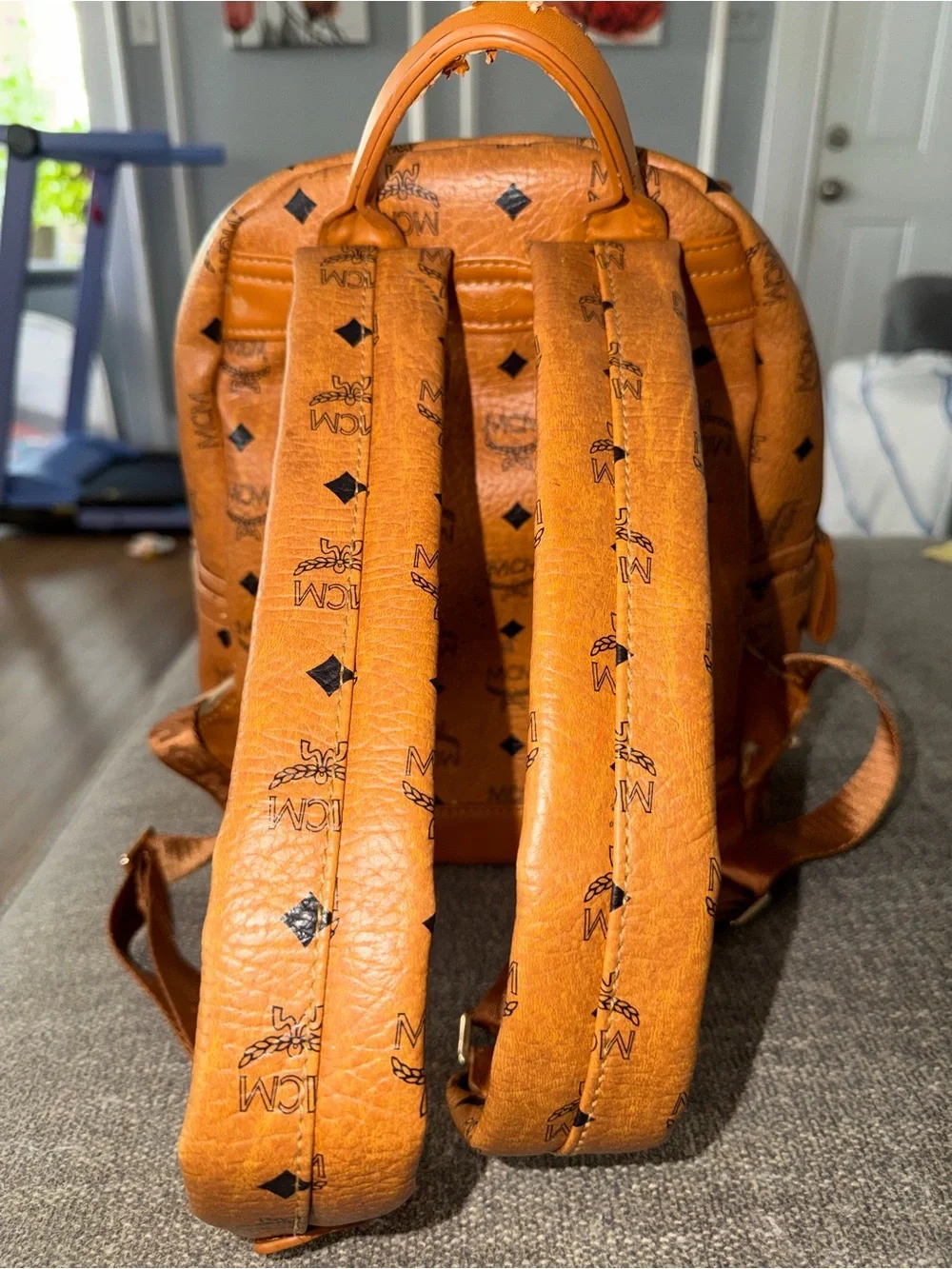 MCM Stark Visetos Cognac Mini Backpack – Pre-Owned –